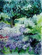 Nr. 435 Astern unterm Baum (Aquarell mit Strukturpaste), Format: 30 x 40 cm, Preis o. Rahmen: 50 &euro;