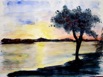 Nr. 103 Sonnenuntergang, Format: 30 x 40 cm, Preis o. Rahmen: 30 &euro;