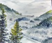 Nr. 488 Menzenschwander Tal, Aquarell a. Leinwand, Format: 50 x 40 cm, Auftragsarbeit